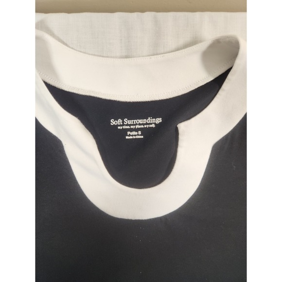 Soft Surroundings Women Black White Trim Tunic-Size Petite Small Career Leisure - Picture 3 of 6